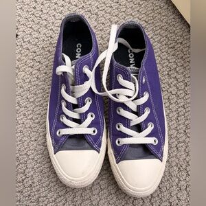 Converse Purple Low-Top Canvas Sneakers with White Laces